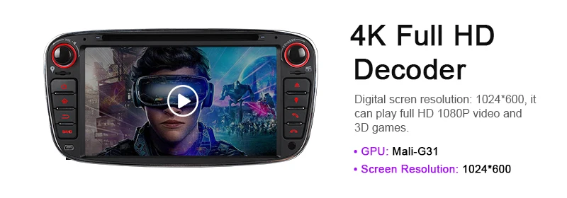 Flash Deal A-Sure 7 Inch 2 Din Android 9.0 Car Radio GPS DVD Player Navigation For FORD/Focus/S-MAX/Mondeo/C-MAX/Galaxy/Fiesta 32G ROM DAB+ 17