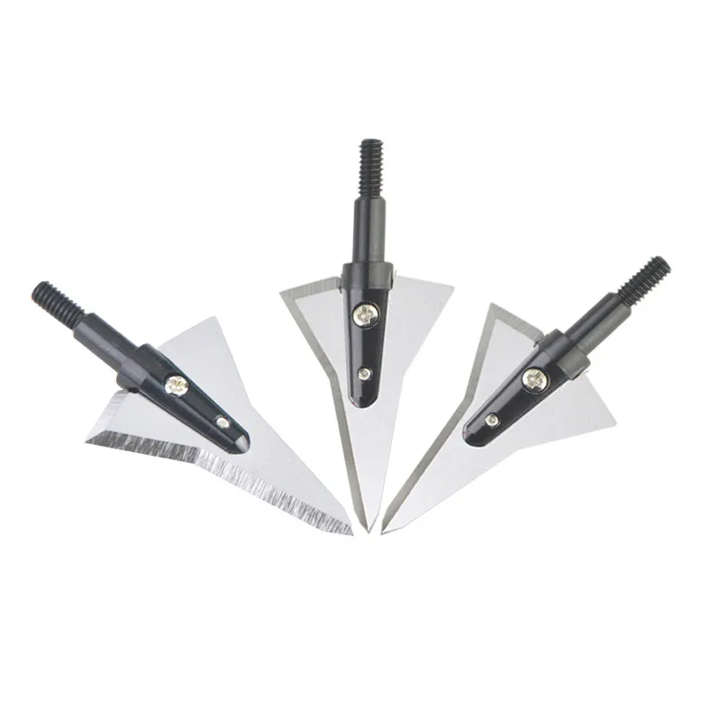 6 состоит из 12 штук, 125gr стрельба из лука 2 фиксированным лезвием Broadheads охота наконечники с наружной резьбой для лук для тренировок на улице, аксессуары для съемки