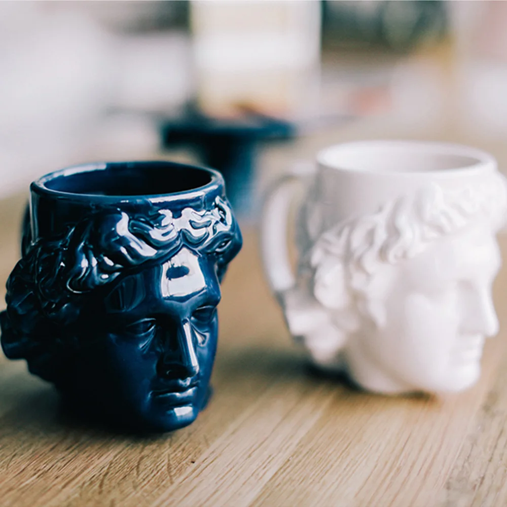1 Pcs 3D Style Sculpture Ceramic Mug Coffee Tea Milk Drinking Cups Coffee Mug for Office Novelty Gift David Mug