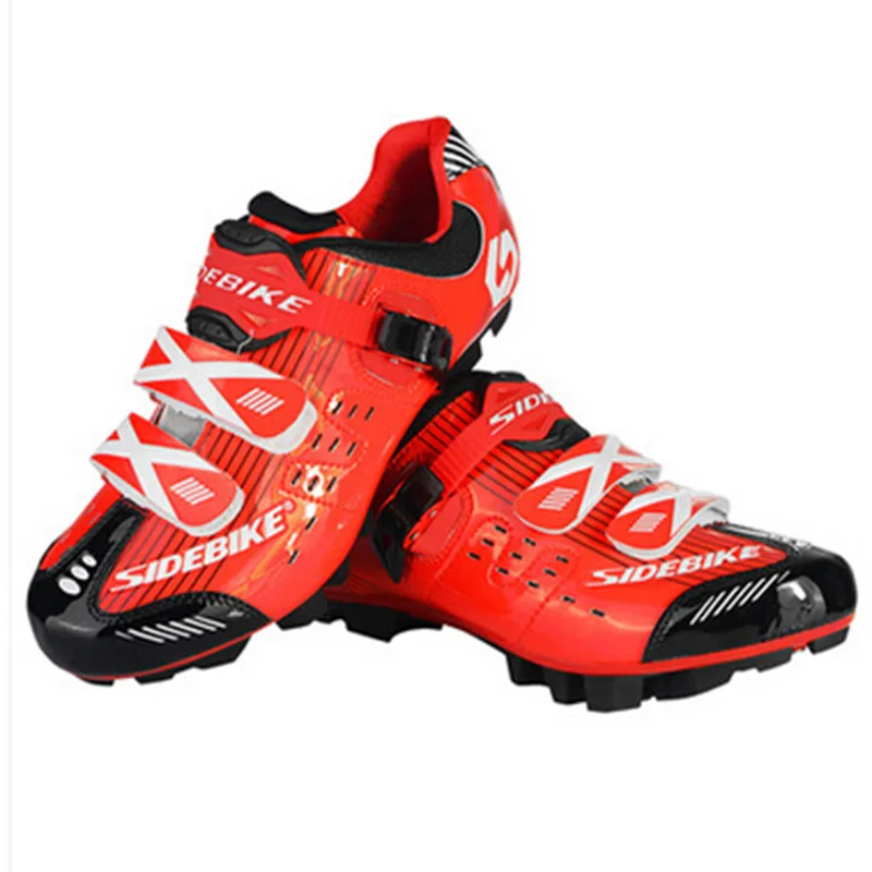 Мужская спортивная обувь Sidebike для велоспорта, велосипедная обувь для горного/дорожного движения, профессиональные велосипедные кроссовки, MTB велосипедные ботинки с автоматическим замком - Цвет: red