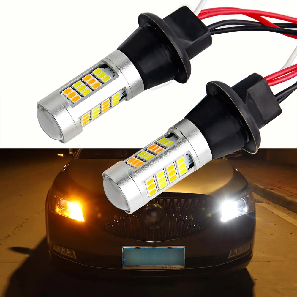 2PCS Daytime Running Light 1156 P21W BAU15S PY21W W21W WY21W 7440 LED Turn Signal DRL Error Free Canbus DayLight Fog Lights