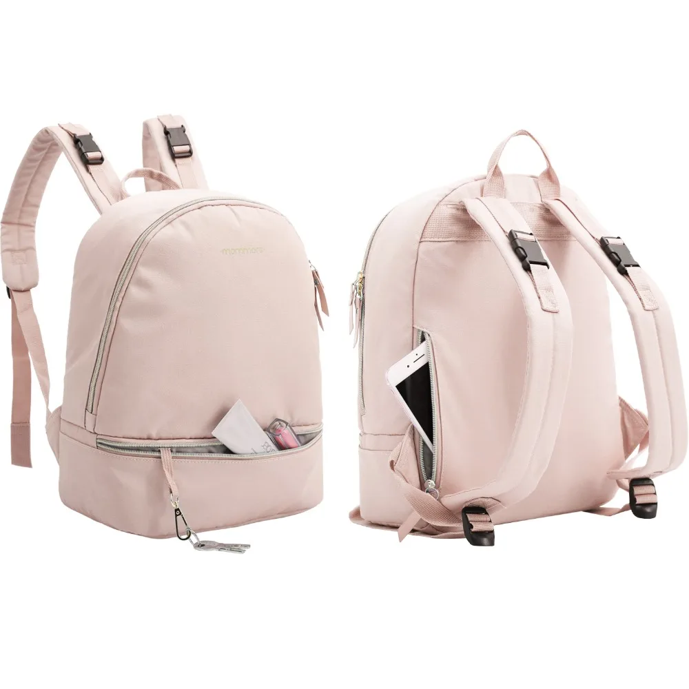 Mommore pequeño moda pañal mochila impermeable viaje bolsa de pañales con cambiador Pad bolsa de enfermería para el cuidado del bebé - 3