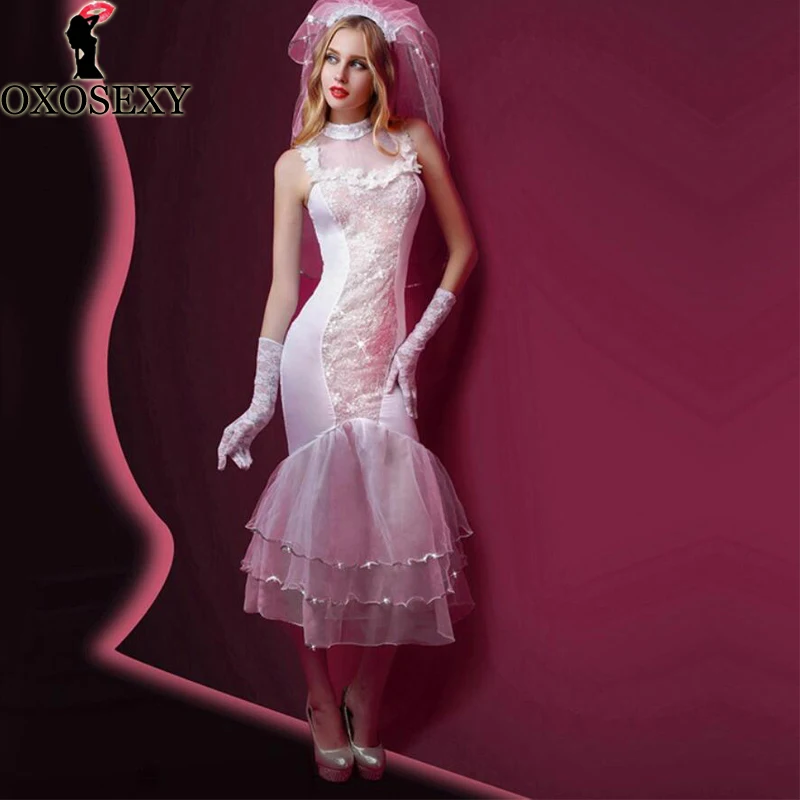Top Grade White Bride Sexy Lingerie Cosplay Mermaid Wedding Dress