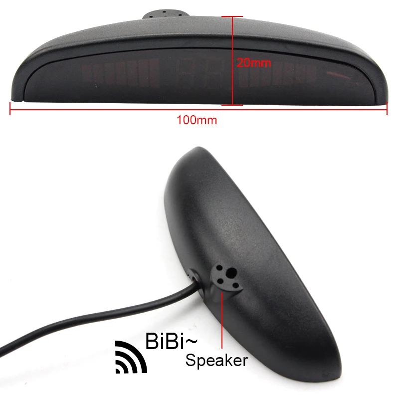 Sinairyu16mm Original Flat Parking Sensor, Car LED Parking Sensor Front Rear 8 Sensors For All Cars Reverse Radar Monitor System