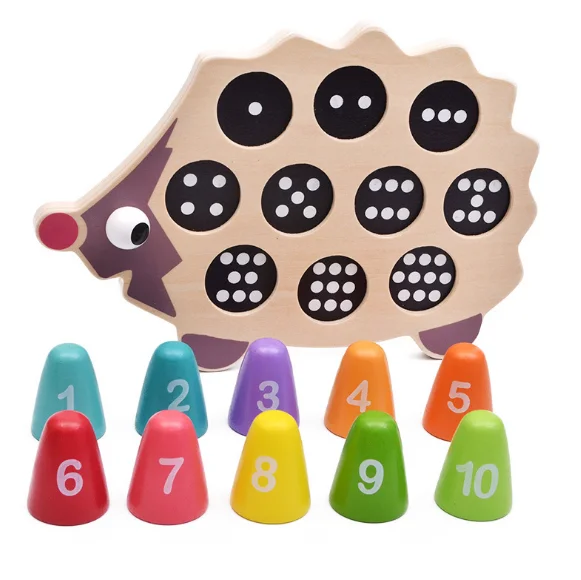 

Cute Wooden Hedgehog Math Toy for Kids Early Educational Gift Learning Math Numbers