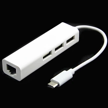 

10M/100M USB 3.1 Type C USB-C Multiple 3 USB 2.0 Ports Hub with RJ45 Ethernet Network Lan Adapter