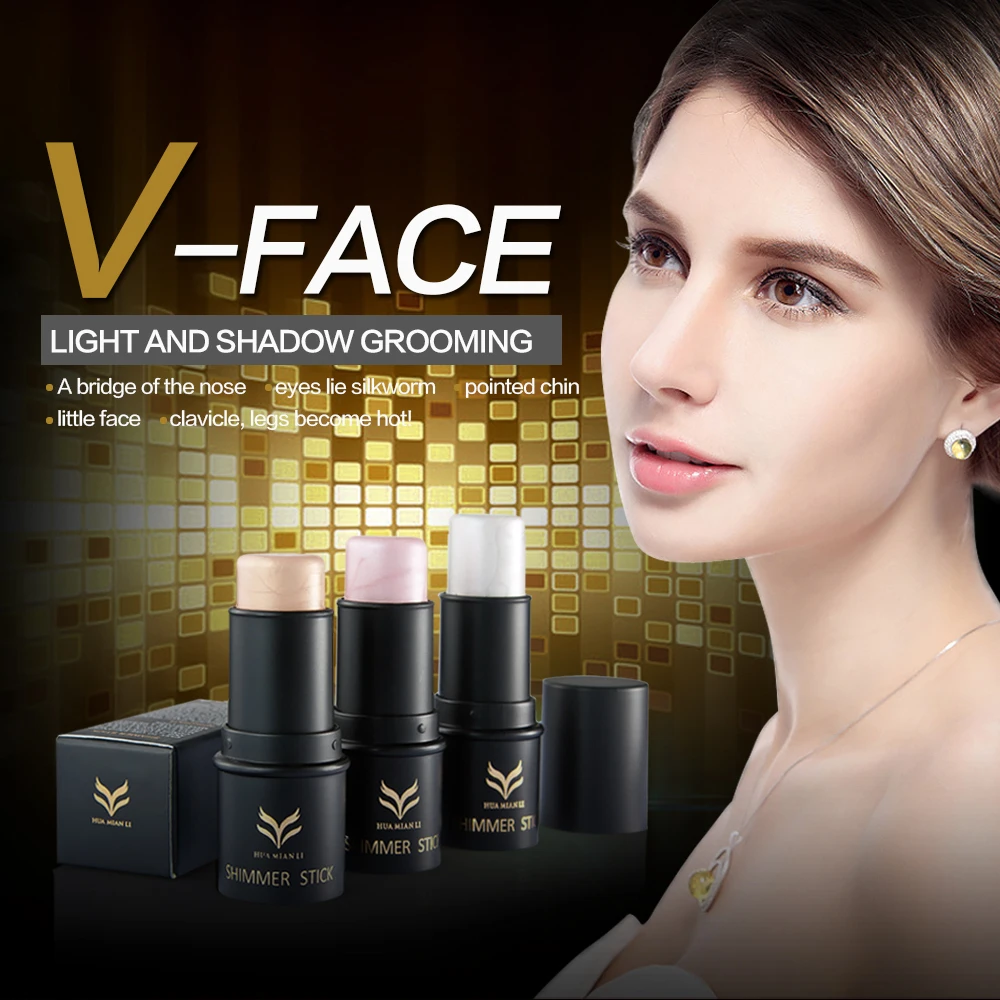 

3D Facial Makeup Double Ended Highlighter Stick Face Concealer Contouring Makeup Full Cover Contour Pen TSLM1