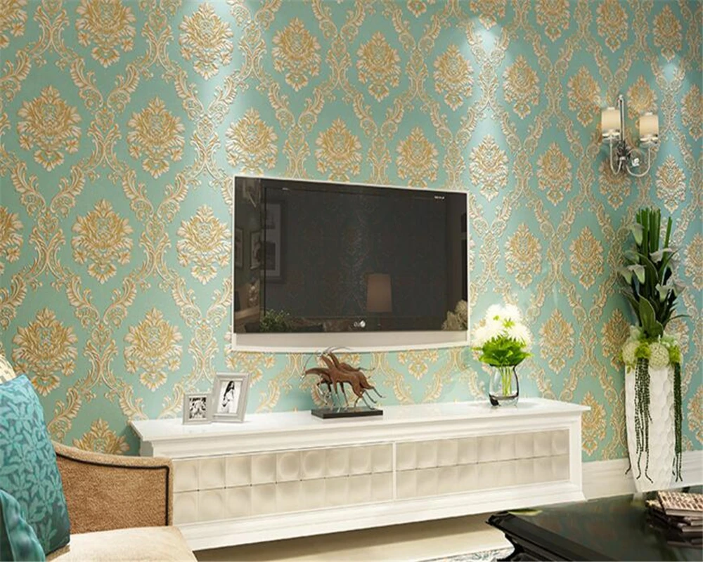 

beibehang European classic relief 3d wallpaper nonwoven aesthetic bedroom living room background wall papel de parede wall paper