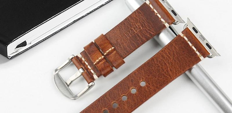 MAIKES Новое поступление из натуральной кожи Винтаж сменные для наручных часов Apple Watch, версии аксессуары 38/42 мм Apple Watch iWatch ремешок для часов