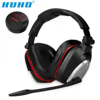 HUHD USB 7.1 Stereo Wireless gaming headphones game headset over ear Voice control for laptop computer gamer Nintendo SWITCH PS4