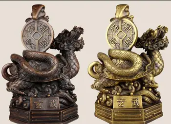 

Art Deco Sculpture Beast Xuan Wu Dragon Turtle Snake Bronze Statue For ONE
