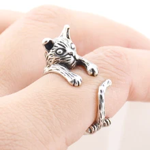 

1 Pcs New Fashion Handmade Couple Cute Adjustable Animal Kitty Wrap Ring Hippie Mid Finger Cat Rings For Women Men Fine Jewelry
