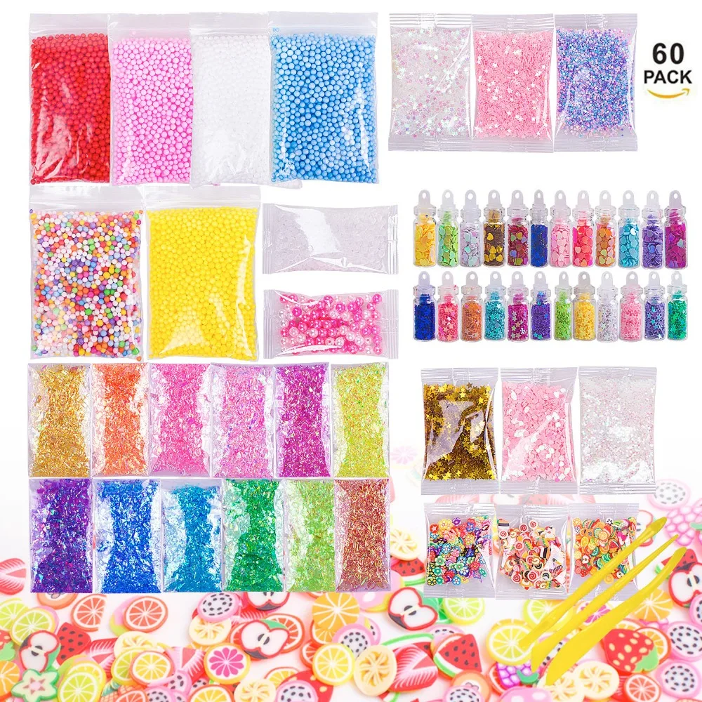 

Slime Supplies Kit Kid Colorful Foam Ball Glitter Beads Making Kit Boys Girls Slime Tools for Magical DIY Craft Homemade Slime