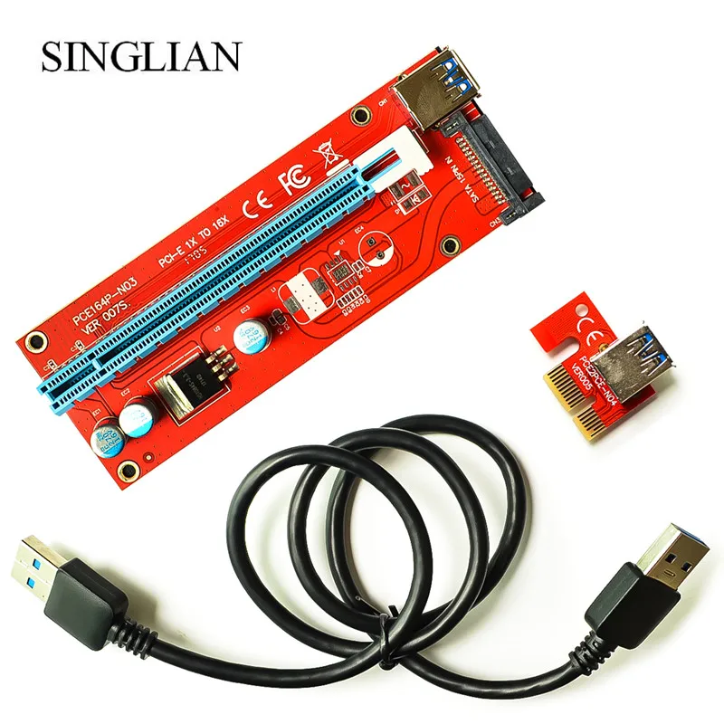 2018 new PCIE 1X to 16X graphics card extension line SATA power supply adapter extension line