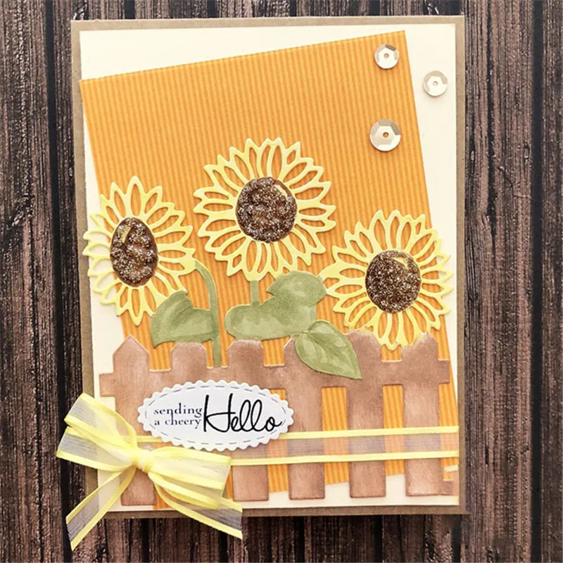 

GJCrafts Sunflower Metal Cutting Dies for Scrapbooking Die Cut Stitch Craft Dies Troqueles New Die for 2019 Stencil
