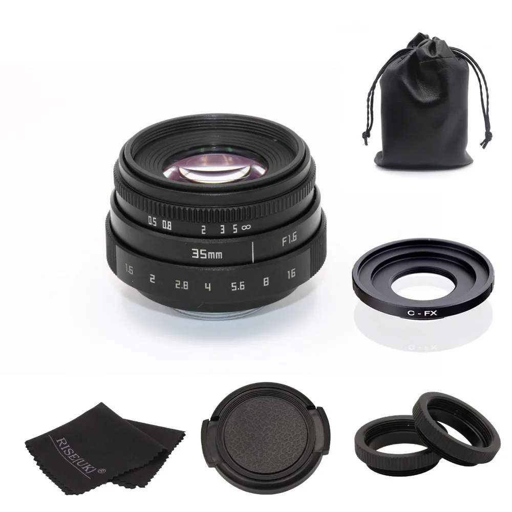 

fujian 35mm f1.6 C mount CCTV Lens II +C mount adapter ring+Macro for Fuji Fujifilm X-Pro1 (C-FX) free shipping