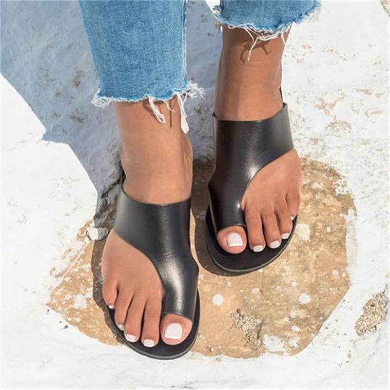 

Slippers Retro Womens Fashion Flats Flip Flops Shoes Ladies Slippers Beach Flat Toe Roman Sandals Sandalias Mujer 2019 M#25