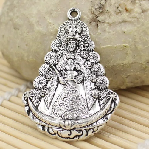 

50pcs/lot Metal Zinc Alloy Silver Tone Godliness Pendant For Necklace DIY Jewelry Making Accessories 42x28mm (K02375)