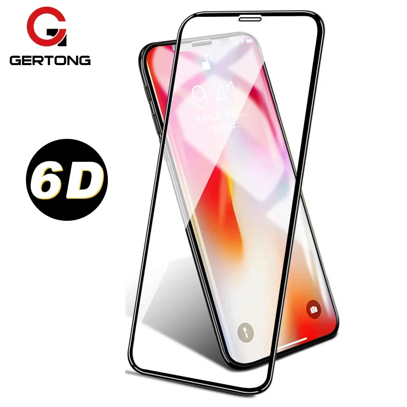 6D изогнутое закаленное стекло с полным покрытием для iPhone XS Max XR X 6 6S 7 8 Plus протектор