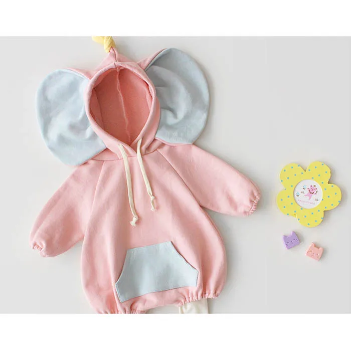Модный милый комбинезон с капюшоном для новорожденных; одежда для малышей в Корейском стиле; Детский комбинезон; детская одежда; одежда для малышей; ползунки