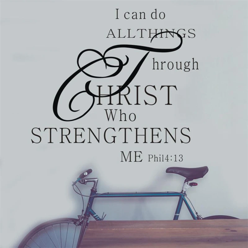 I Can Do All Things Removable Art Vinyl Mural Home Room Decor Waterproof Wear-resistant Creative Wall Stickers C0420#30         04