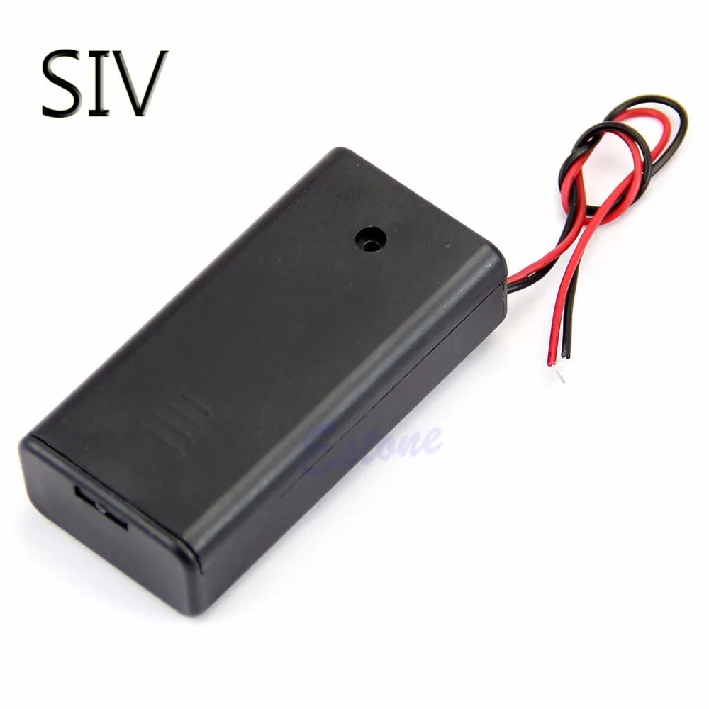

SIV Battery Storage 2 X AA Battery Box Holder Case Plastic Hard Storage Box For 2 X AA Battery With Wire Leads