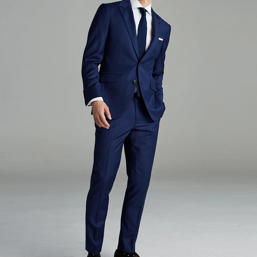 Royal Blue Men's Business Suit Grooms Suit Wedding Dresses Custom Suit New Mens Fashion Slim Suit Casual 2Pcs (Jacket+Pants)
