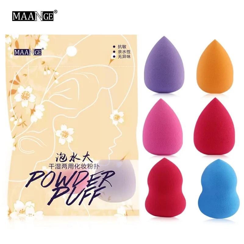 1-6 шт макияж Спонжик для нанесения основы для макияжа Косметическая Красота Макияж инструмент падение и тыквообразный спонж Puff