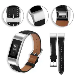 Модные браслеты замена ленты из натуральной кожи ремешок браслет для Fitbit CHARGE 2