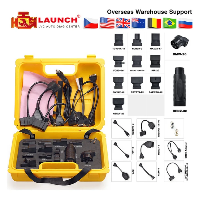 

Launch X431 Diagun IV yellow case with full set cables yellow box full adapters for x 431 Diagun IV DHL free shipping