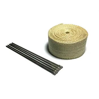

5 M Beige Color Thermal Exhaust Tape Exhaust Pipe Wrap Header Heat Resistant Cloth for Motorcycle Exhaust System