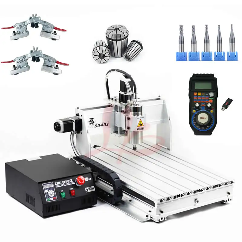 

2.2KW 6040 CNC Router 3axis CNC Engraving Cutting Machine Water Cooled Spindle with 6axis handwheel WHB04B-6 CNC Manufacturer