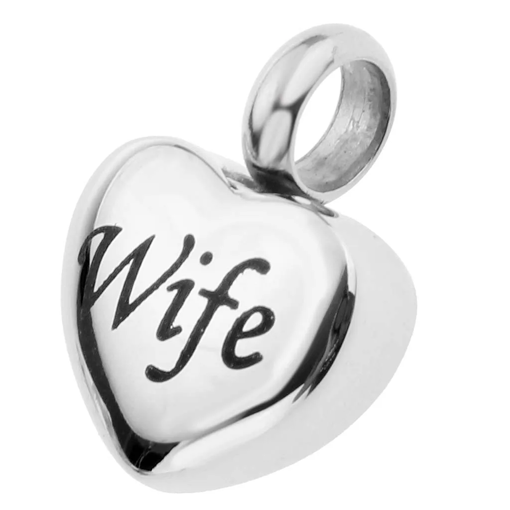 Stainless Steel Love Heart Urn Pendant Memorial Cremation Ash Holder Dad/Mom/Husband/Wife/Brother/Sister