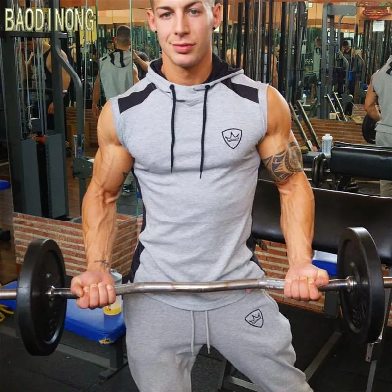 Men Gyms Hoodies Gyms Fitness Bodybuilding Sweatshirt Pullover ...