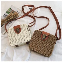 Woven Rattan Bag Round Straw Shoulder Bag Small Beach HandBags Women Summer Hollow Handmade Messenger Crossbody Bags Woven Rattan Bag Round Straw Shoulder Bag Small Beach HandBags Women Summer Hollow Handmade Messenger Crossbody Bags