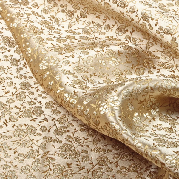 

High-end jacquard brocade golden fine jacquard brocade evening dress fabric