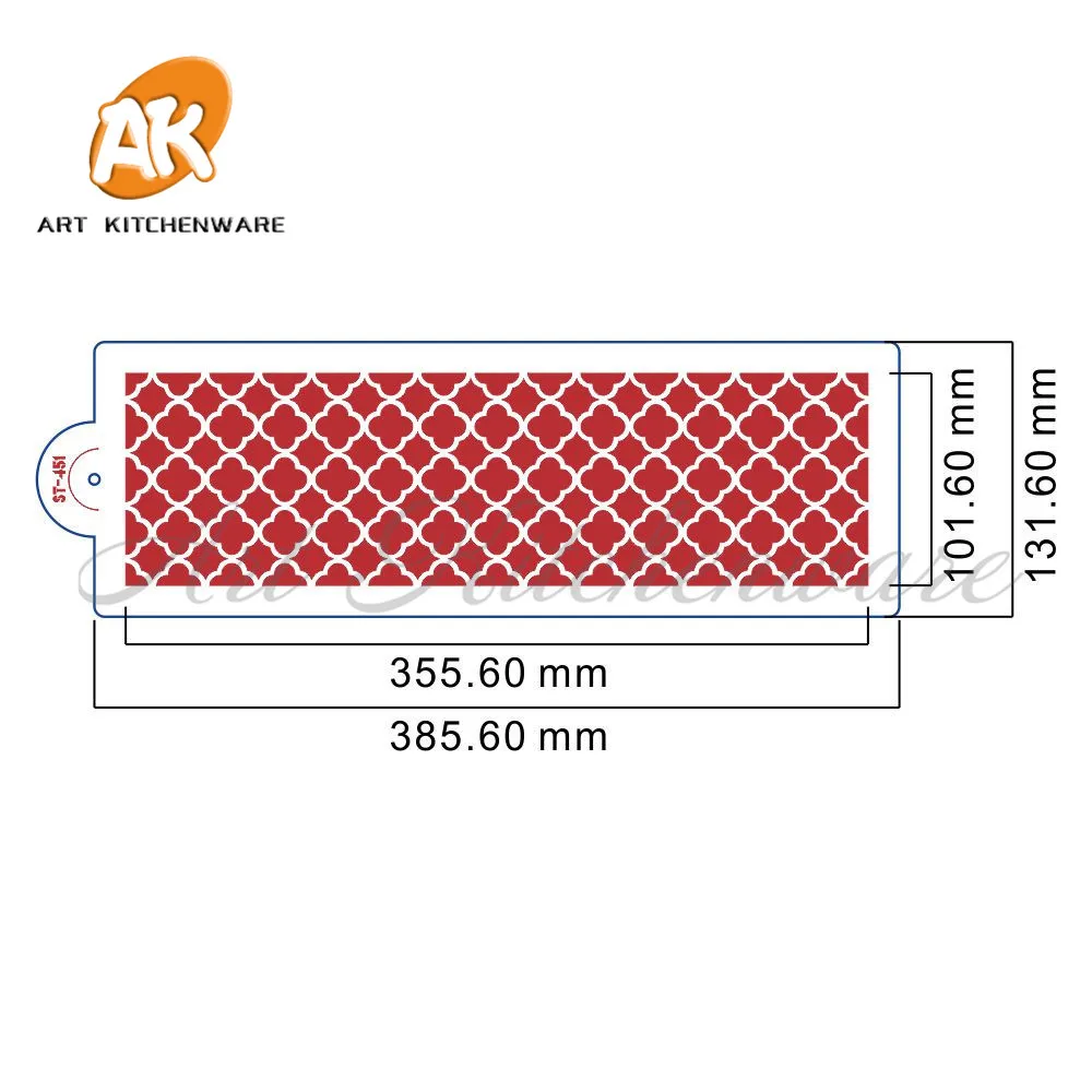 Сетка Quatrefoil пластик трафарет торт трафарет для инструменты для украшения тортов из мастики границы трафареты для краски выпечки инструменты ST-451