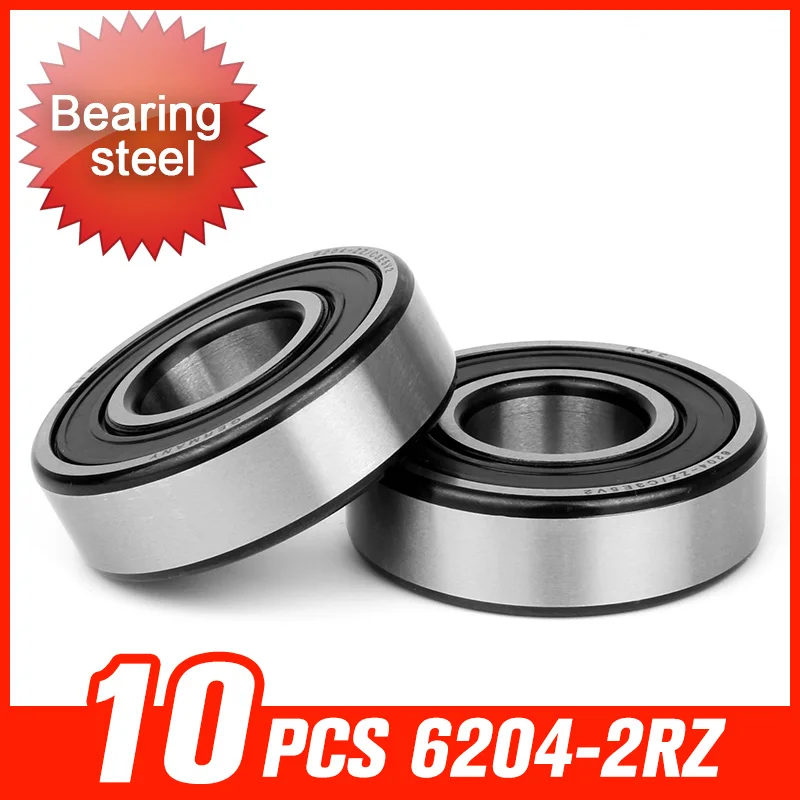 10pcs 6204 2RZ Bearing 47x20x14mm Double Shielded Bearings For Widely