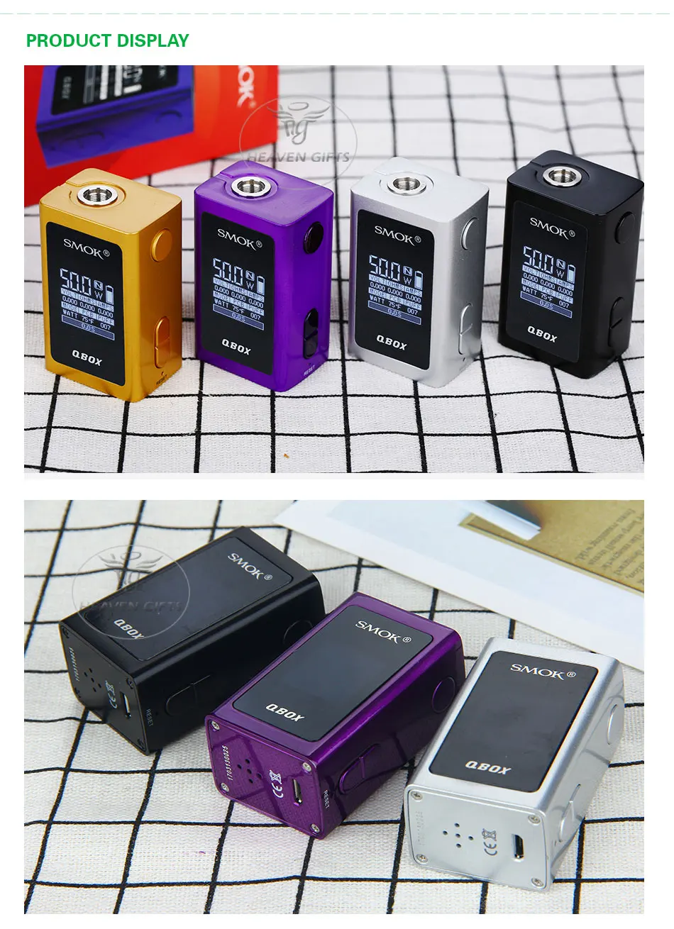 100% Original SMOK QBOX TC Box MOD 1600mAh Vape Box Mod suit SMOK TFV8 Baby Tank Atomizer VS Smok AlienElectronic Cigarette MOD