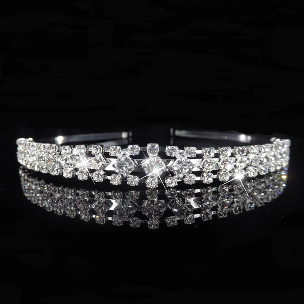 AINAMEISI Crystal Princess Tiaras and Crowns Bridal Girls Elegant Hairbands Pearl Wedding Hair Jewelry Fashion Accessories