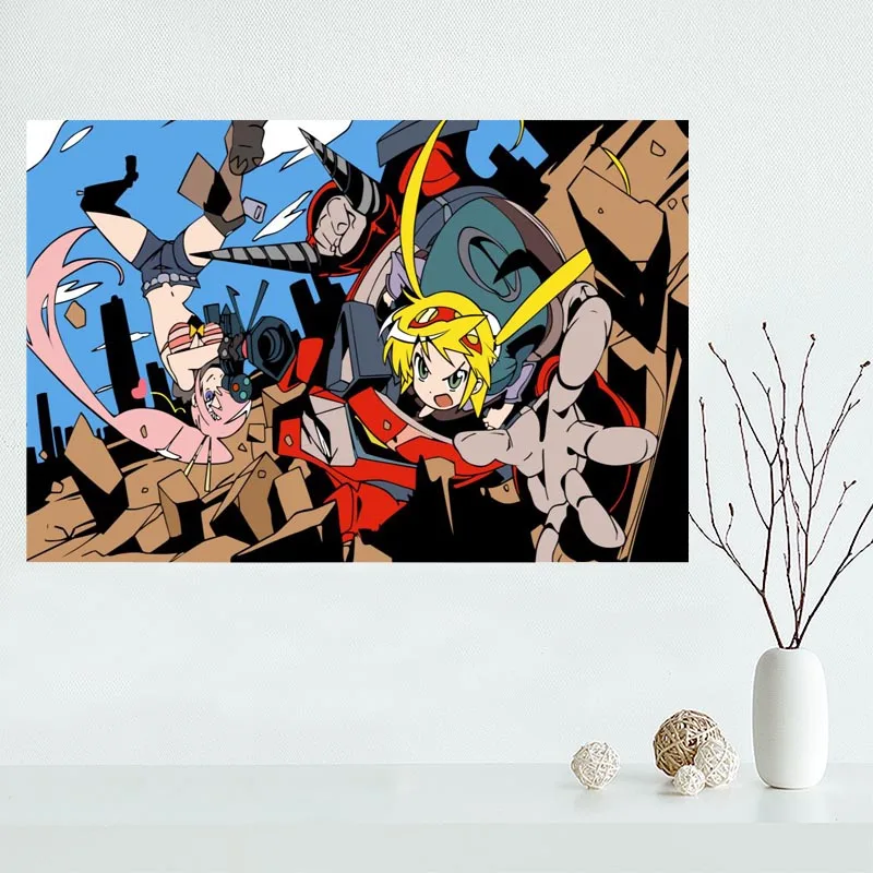 Холщовый постер Tengen Toppa Gurren Lagann украшение для дома настенное искусство Новое