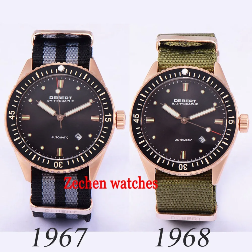 

43mm Debert Gray dial Ceramic Brushed Solid 316L bezel Sapphire miyota 821a Automatic Men's Watch