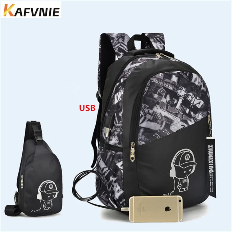 2018 2 шт USB Мужской Рюкзак Набор красный и синий школьная сумка для светящихся