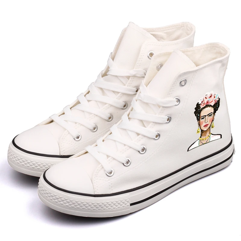 

E-LOV Design Printed Canvas Shoes High Top Men Summer Lace-up Tenis Shoe Customize Mexican Style Flat Walking Shoes