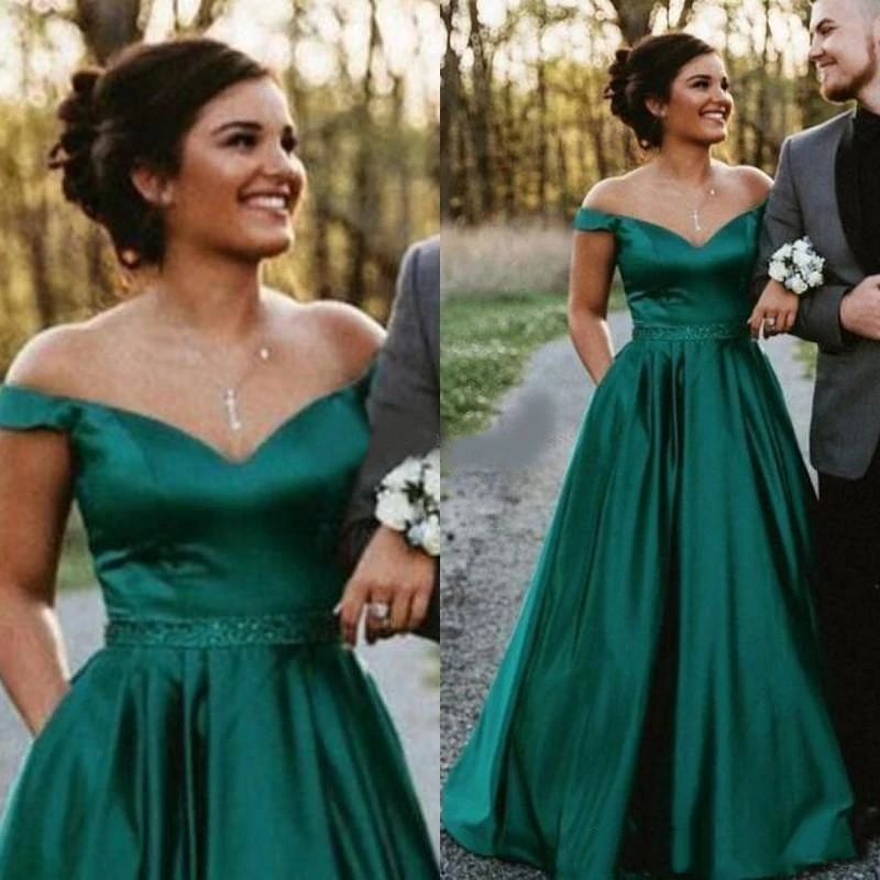 Arabic Hunter Green Prom Dresses Off Shoulder Backless Sweep Train Long Formal Evening Party Gowns Special Occasion Dress vestidos de fiesta (1)
