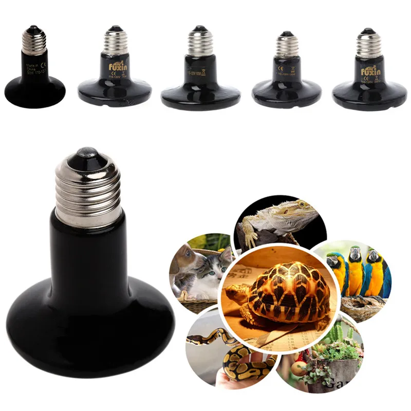 

110V 50/75/100/150/200W Far Infrared Ceramic Emitter Heating Light Lamp For Pet Reptile Brooder Black C42