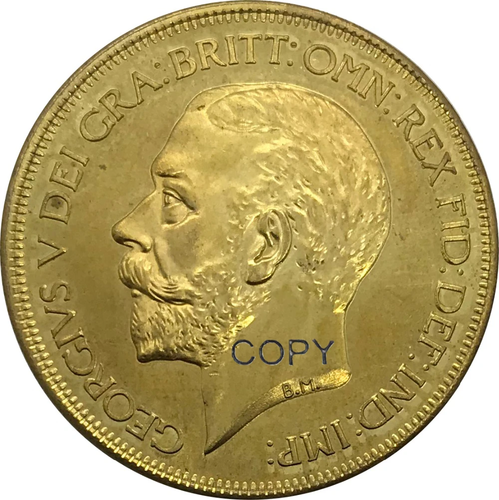 

1911 United kingdom 5 Pounds gold coin Brass Collectibles Copy Coin