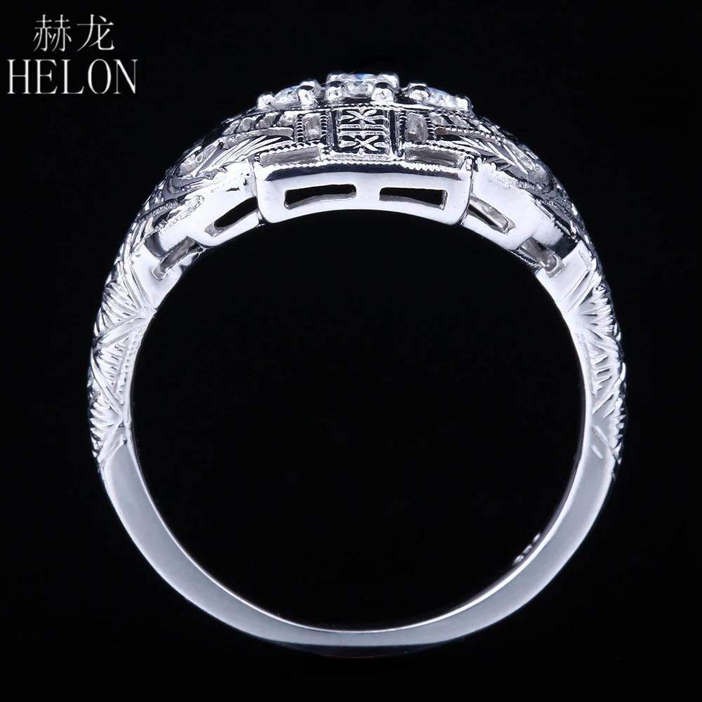 HELON VVS/DEF, Муассанит, кольцо, Стерлинговое Серебро, 925, лаборатория, Выращенный Муассанит, бриллиант, обручальное кольцо, для женщин, Ретро стиль, модное, хорошее ювелирное изделие