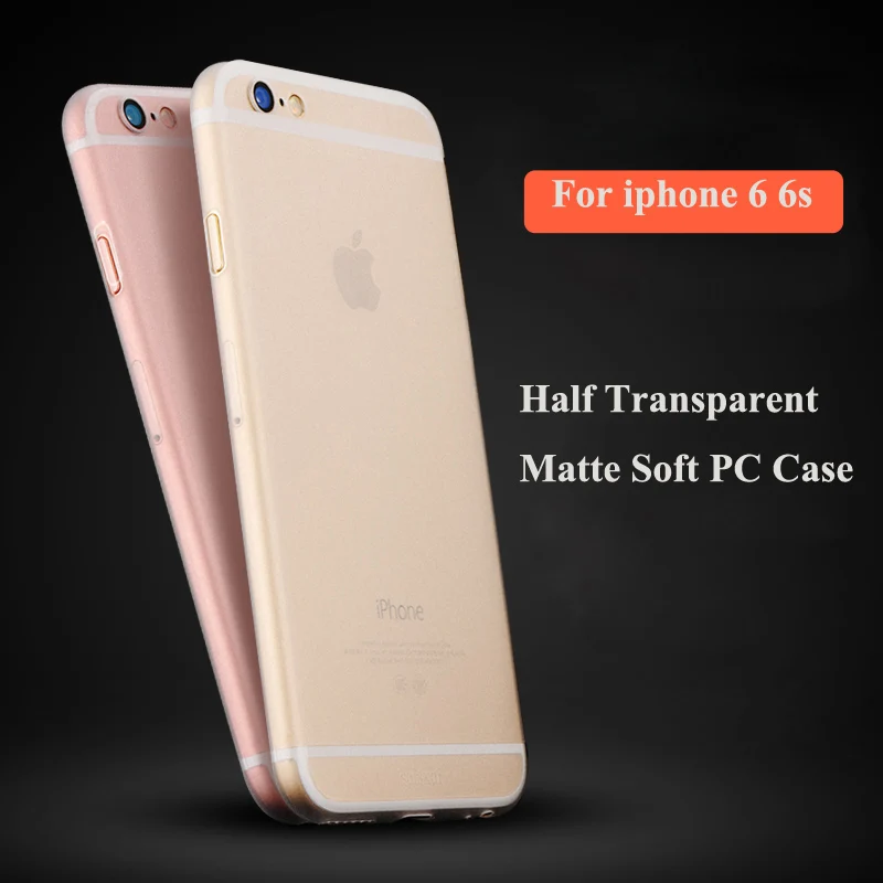 For iphone 6 6S Case Ultra thin Multi Color Half Transparent Case For iphone 6 6S Soft PC Case Cover For iphone 6 6S BA210