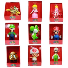 Buy Retail 5 Styles 9'' 23cm Super Mario Bros Mario Yoshi Luigi Koopa Bowser Toad PVC Action Figures Toys with Box Free Shipping Free Shipping